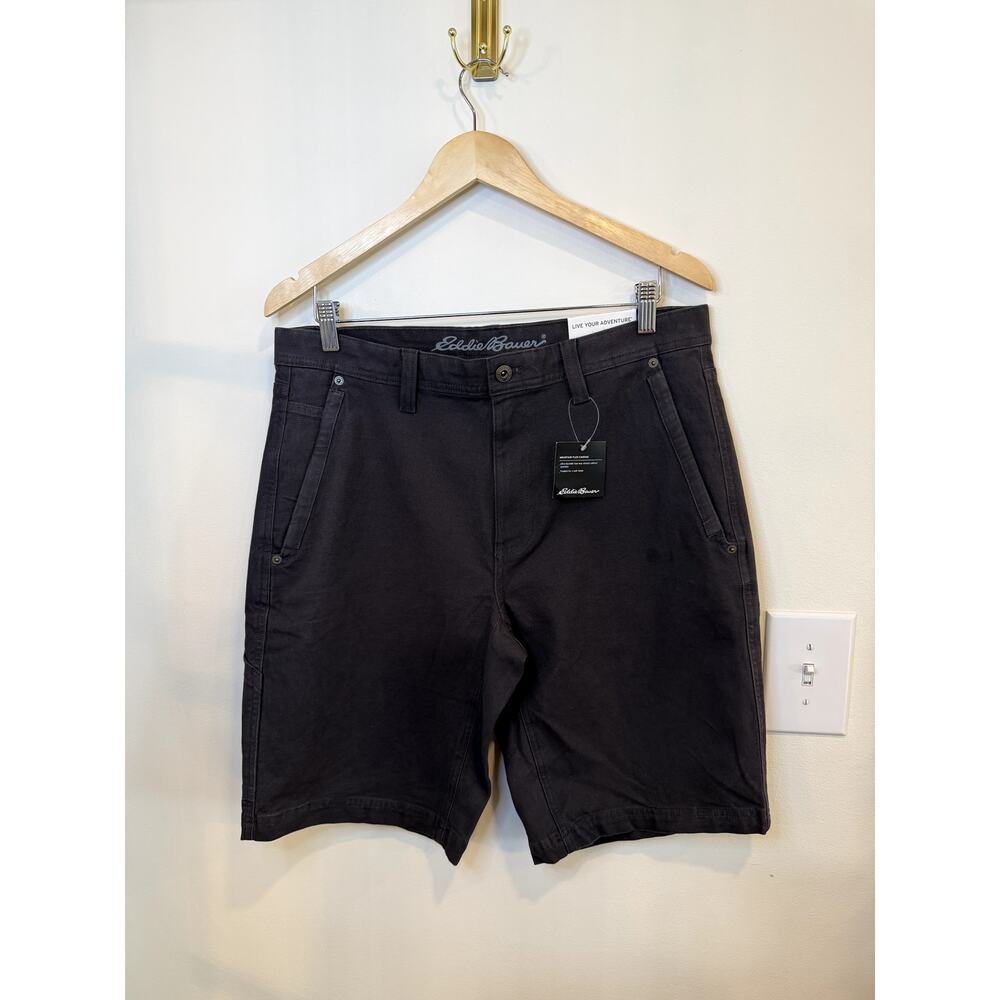 NWT Eddie Bauer Mountain Flex Utility Shorts Men’s 33 Gray Canvas Outdoor